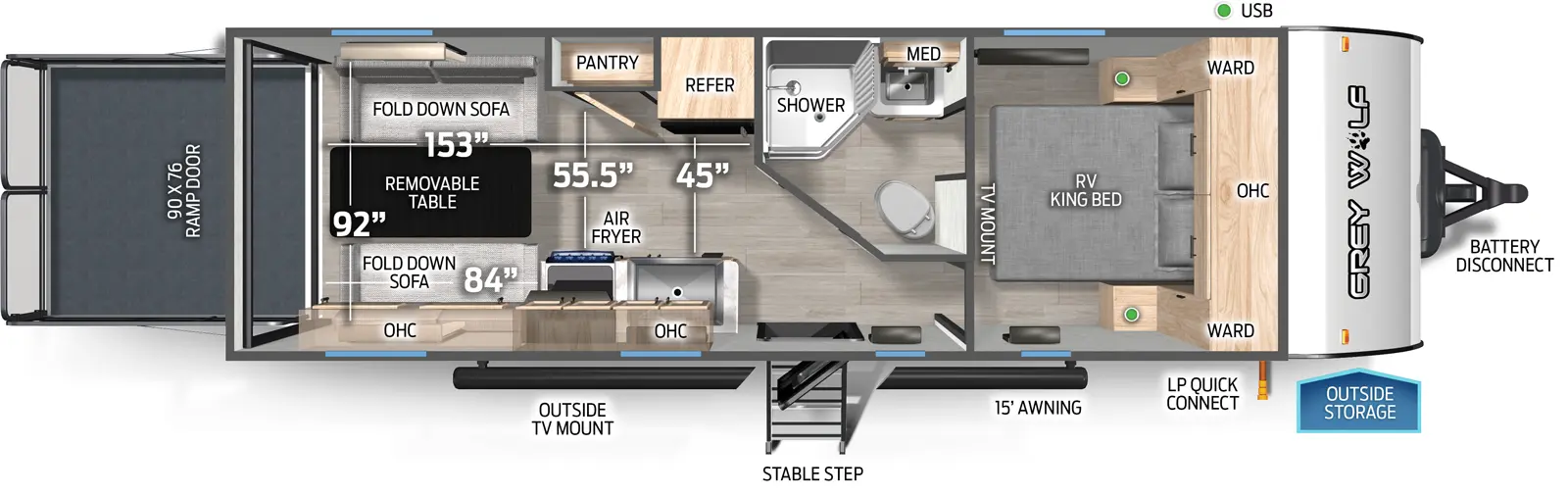 Grey Wolf 22RR Floorplan